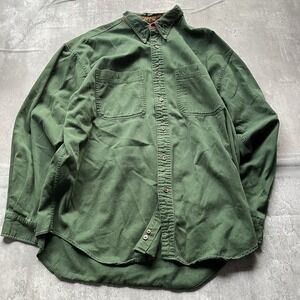 Adirondack Shirt Men XXL Green Long Sleeve Button Down Mountain Twill Outdoor